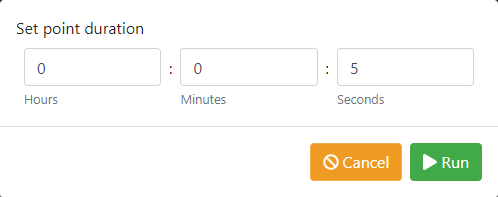 Point duration dialog